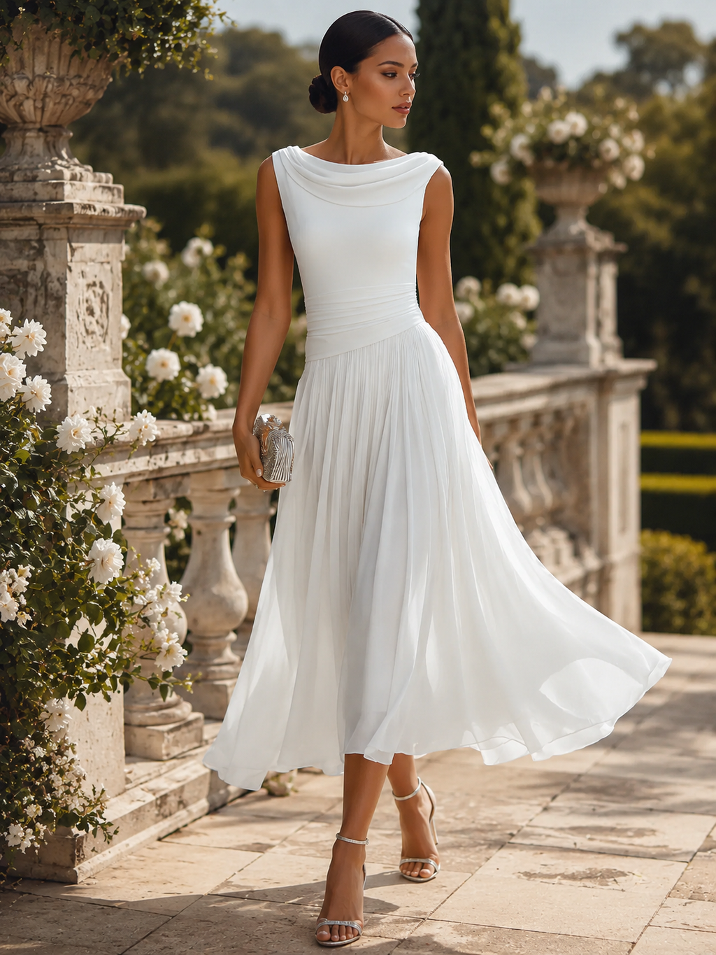 Pleated Midi Dress