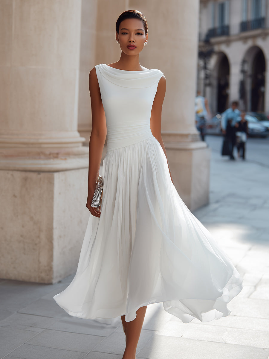 Pleated Midi Dress