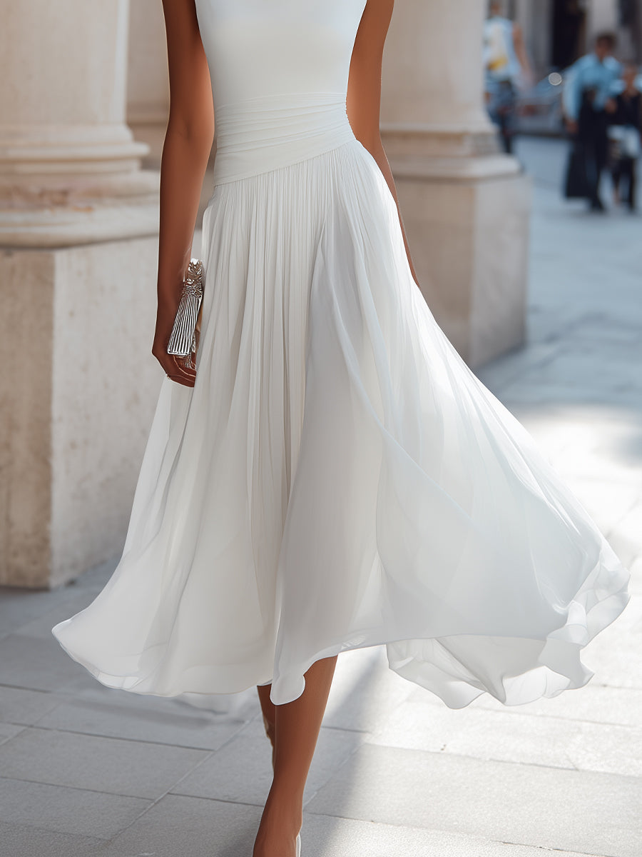 Pleated Midi Dress