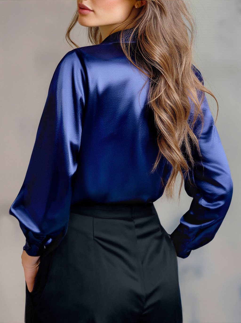 Satin Long Sleeve Blouse