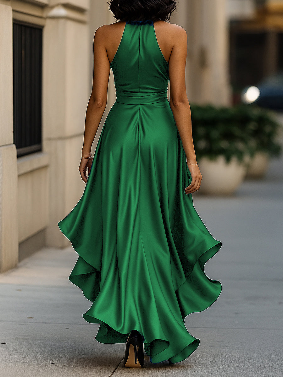 Satin Halter Dress