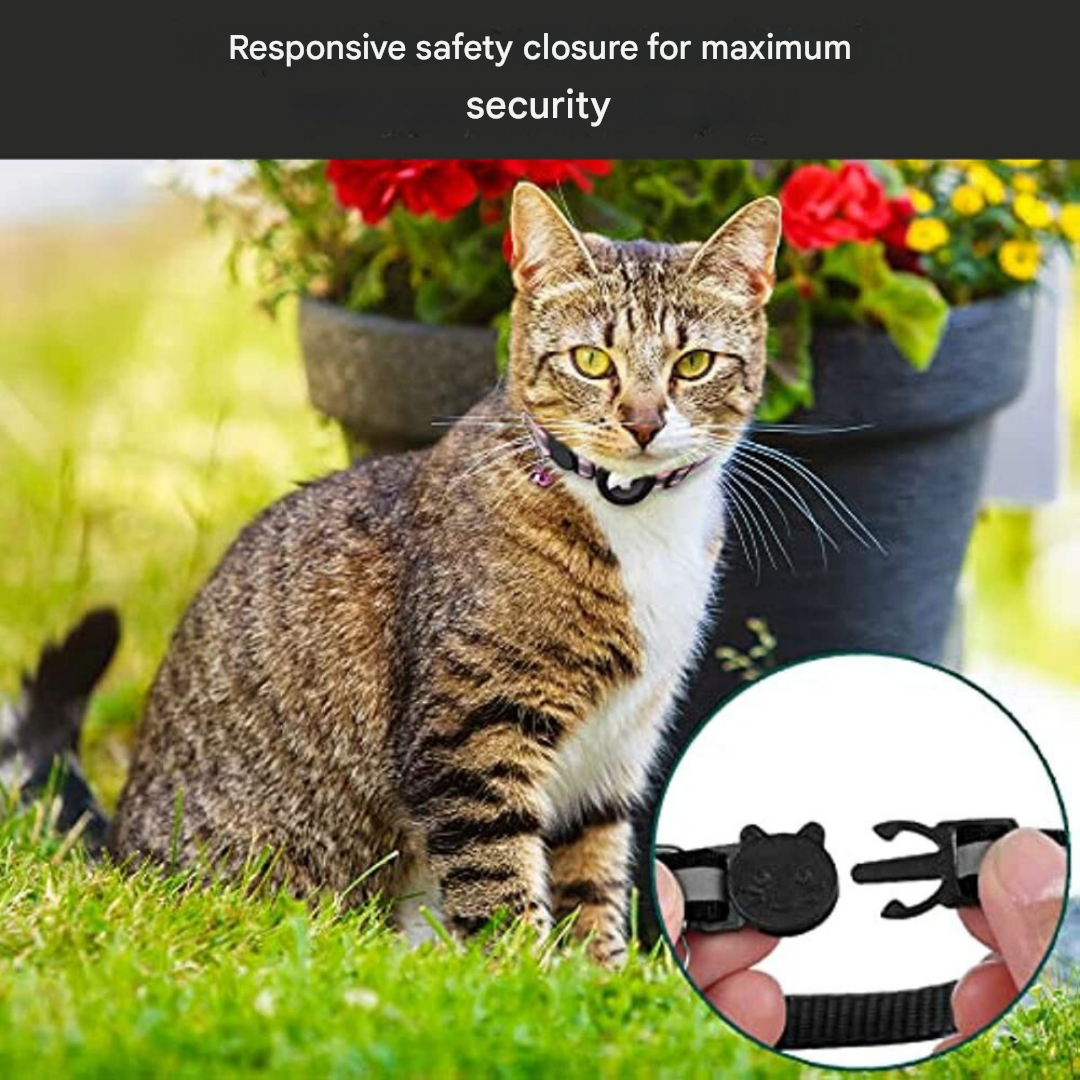 Cat Owners Safety Collar – Reflective Design with GPS Holder and Quick-Release Buckle 3