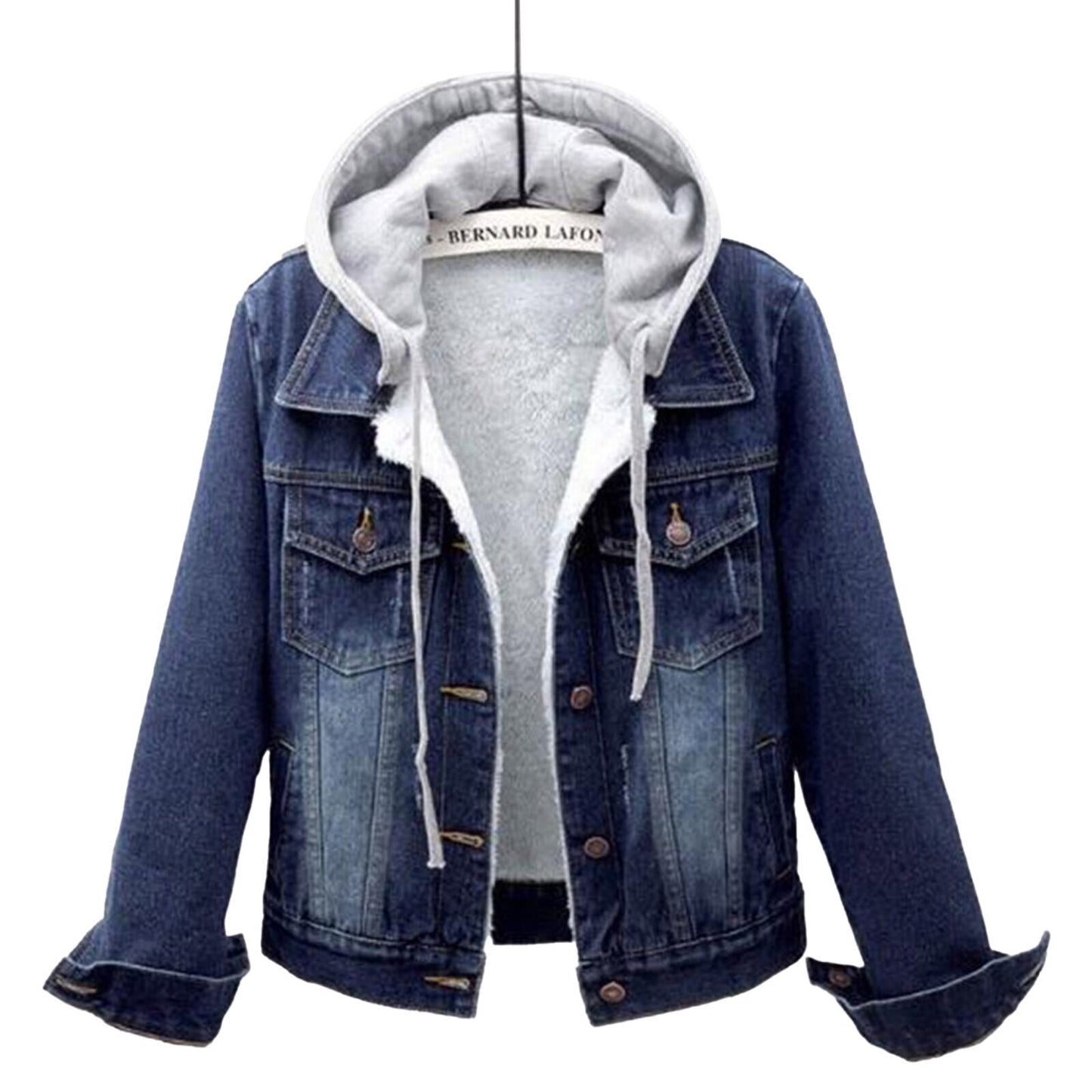 Curvy Women's Hooded Denim Jacket – Flattering Fit with Trendy Hood Design 1