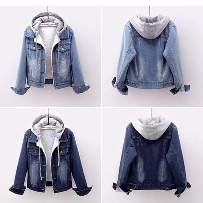 Curvy Women's Hooded Denim Jacket – Flattering Fit with Trendy Hood Design 5