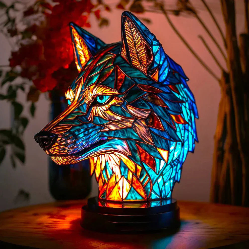 Home Decor Artistic Lamp – Unique Stained Glass with 20 Vibrant Animal Prints 0