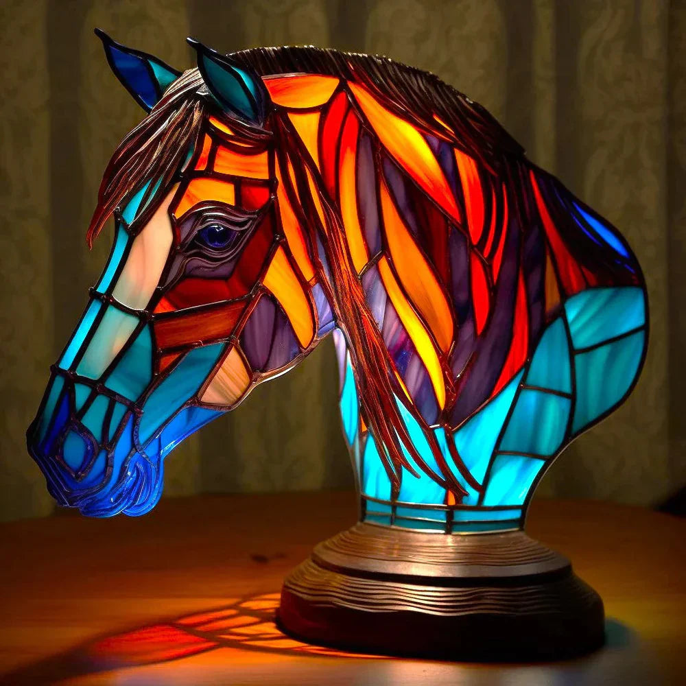 Home Decor Artistic Lamp – Unique Stained Glass with 20 Vibrant Animal Prints 16