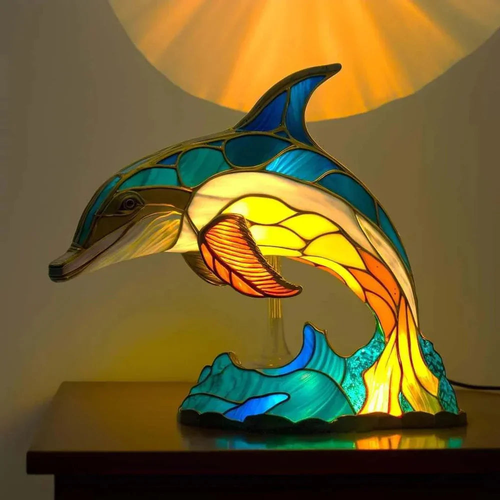 Home Decor Artistic Lamp – Unique Stained Glass with 20 Vibrant Animal Prints 5