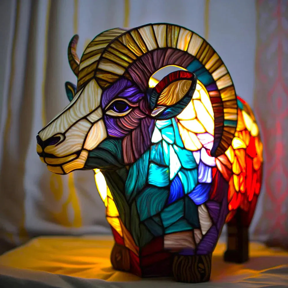 Home Decor Artistic Lamp – Unique Stained Glass with 20 Vibrant Animal Prints 6