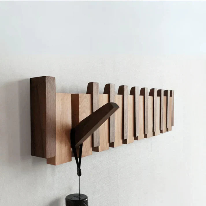 Homeowners Wooden Coat Rack – Artistic Piano Design with Multiple Hooks 0