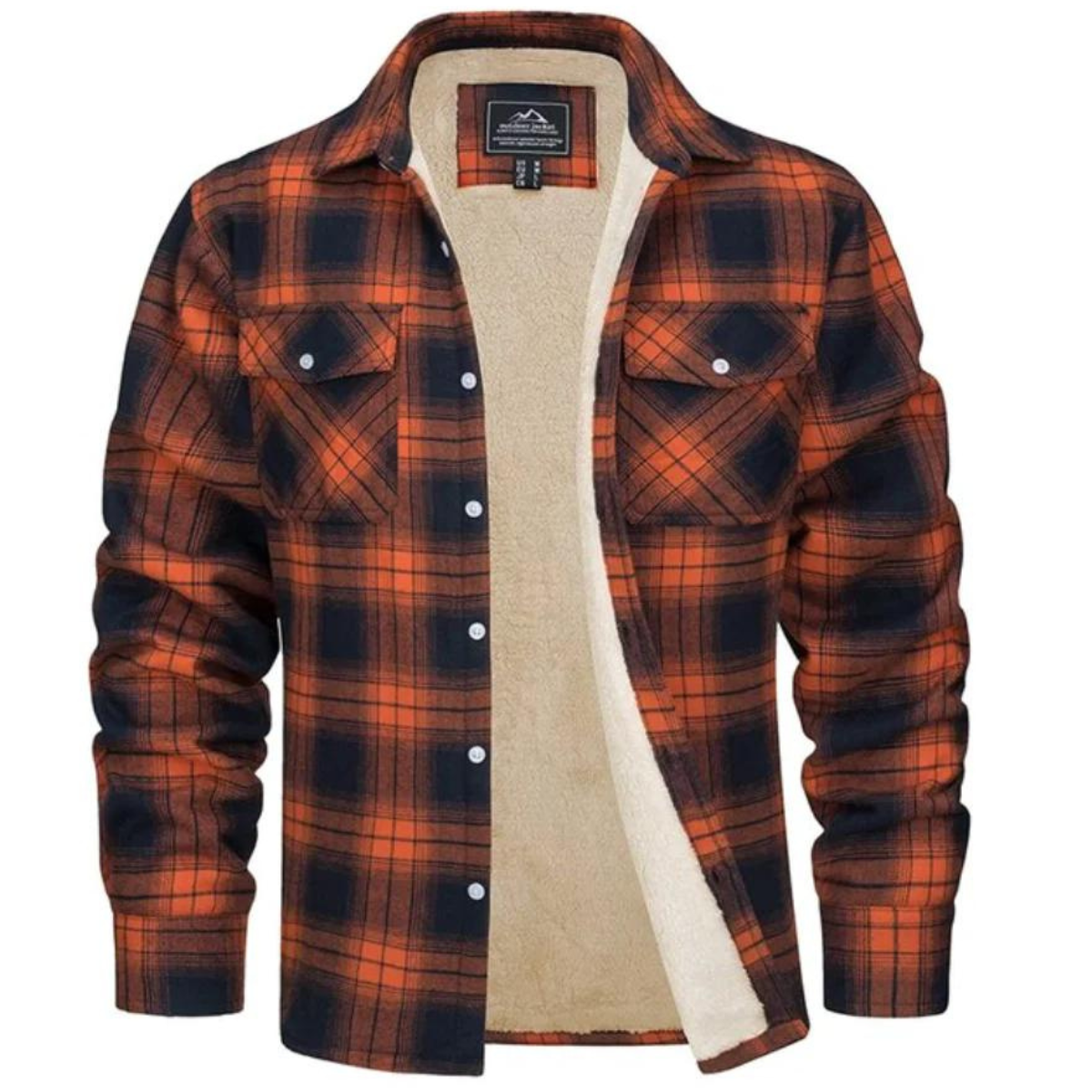Men's Jacket – Cozy Sherpa-Lined Flannel for Warmth and Stylish Casual Wear 0
