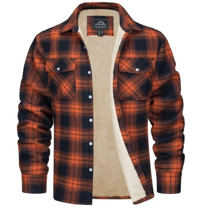 Men's Jacket – Cozy Sherpa-Lined Flannel for Warmth and Stylish Casual Wear 0