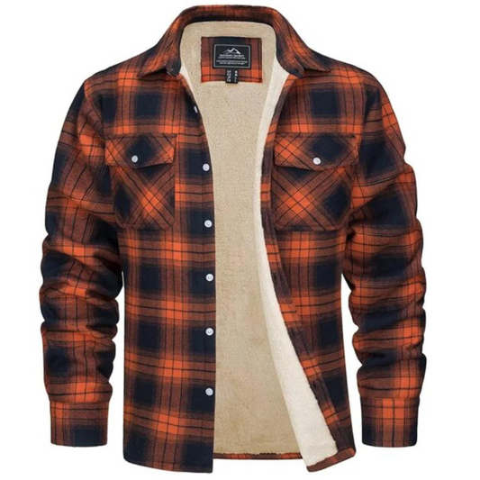 Men's Jacket – Cozy Sherpa-Lined Flannel for Warmth and Stylish Casual Wear 0
