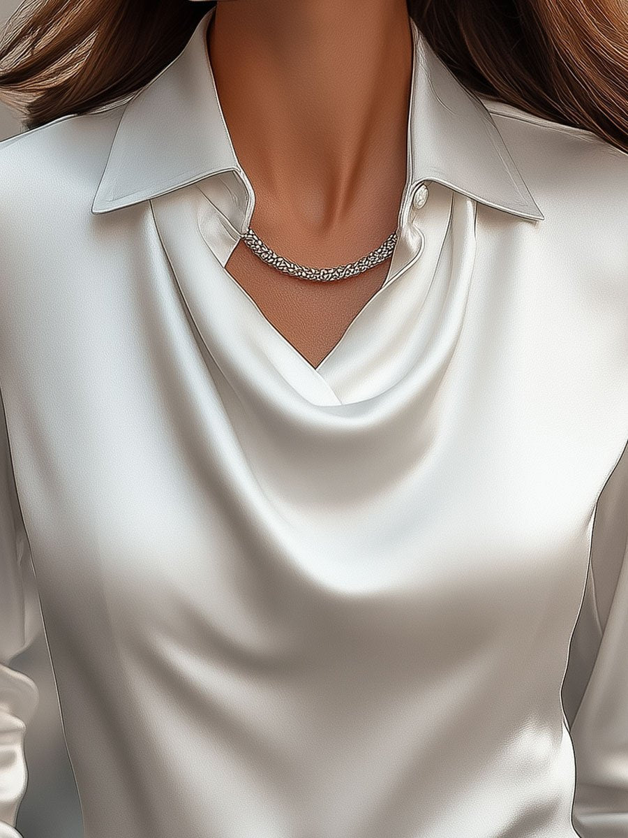 White Satin Blouse