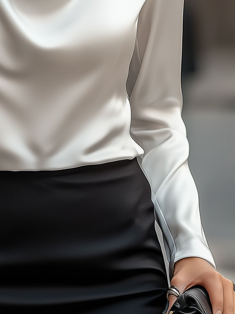 White Satin Blouse