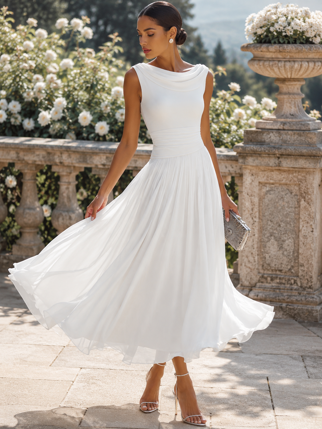 Pleated Midi Dress