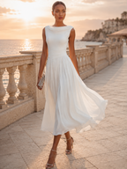 Pleated Midi Dress